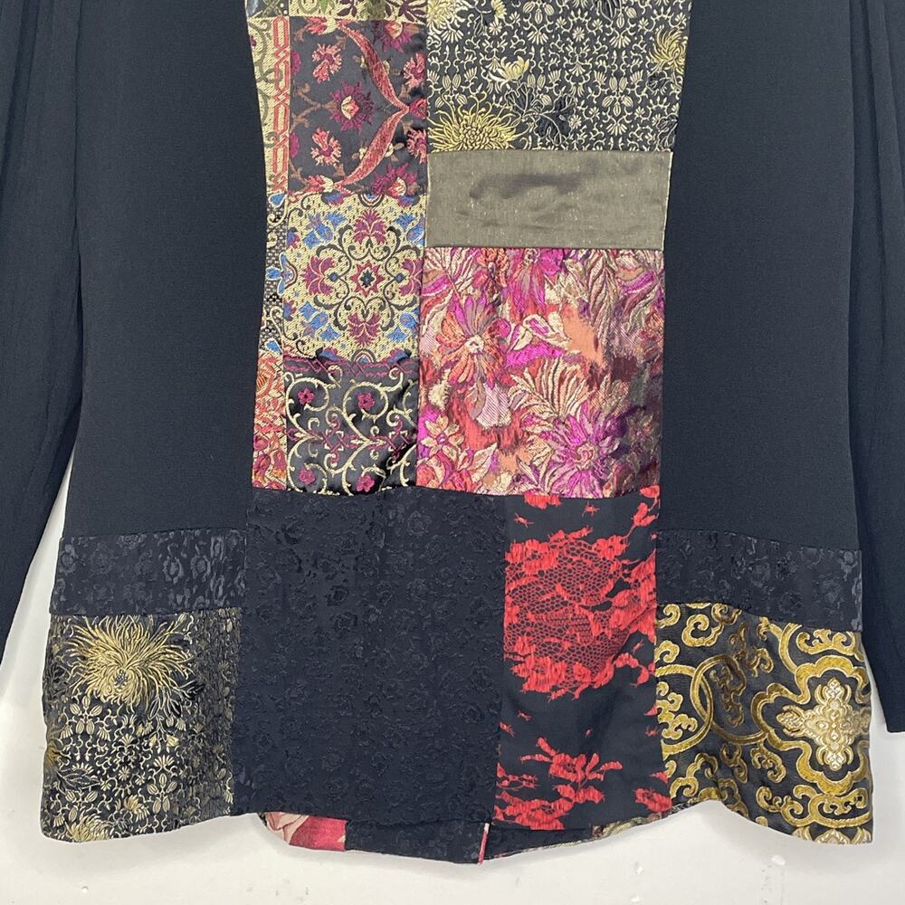 VTG Patchwork Tapestry Boho Jacket M Baroque Broc… - image 13